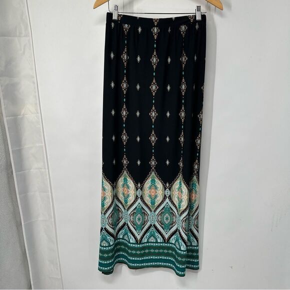 Chico's Size 0 ( Small 4-6 ) Multicolor Elastic Waist Pull-On Maxi Skirt - Picture 4 of 8